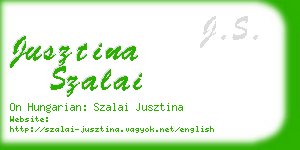 jusztina szalai business card